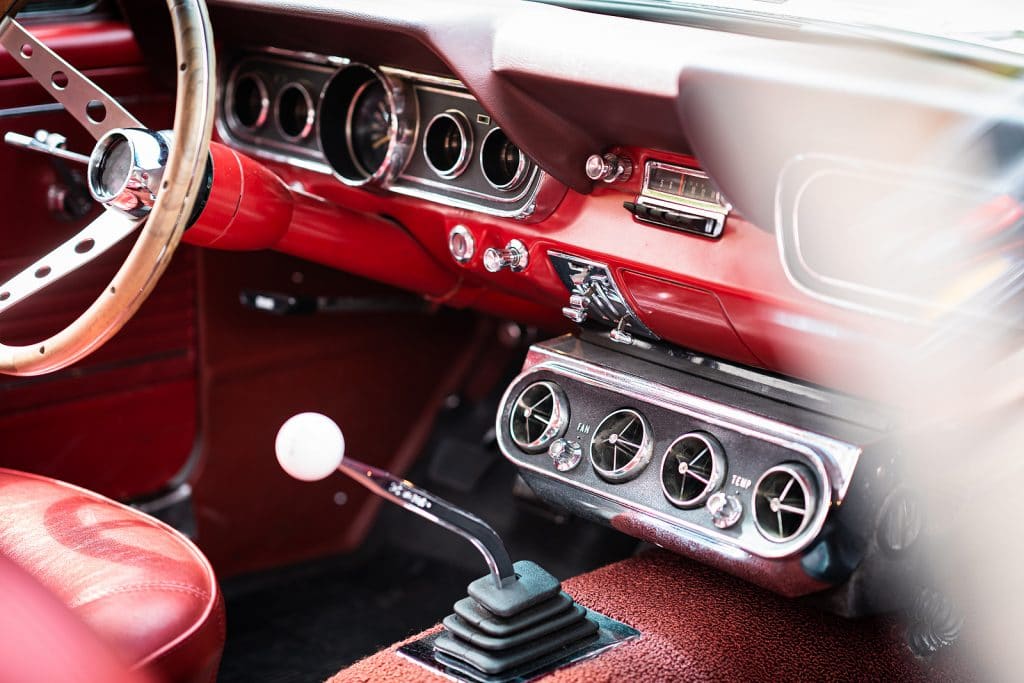 Retro interior of old automobile
